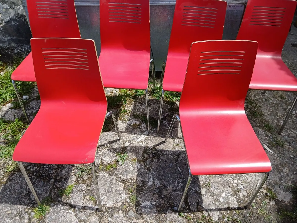 Chairs lot of (25)...in red/blue...delivered - Image 3