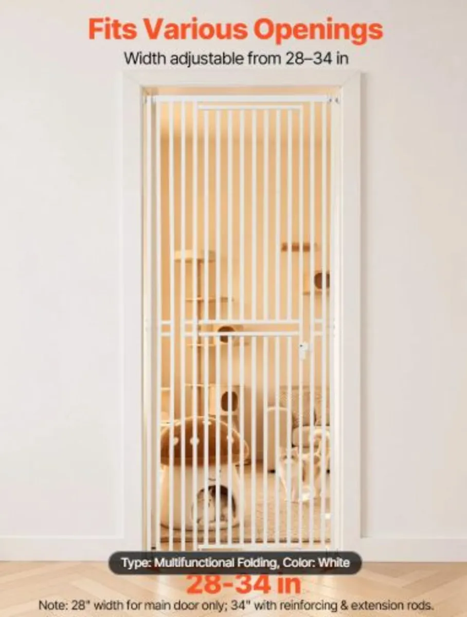 Extra Tall Pet Gate for Cats,700-860mm Adjustable - Image 1