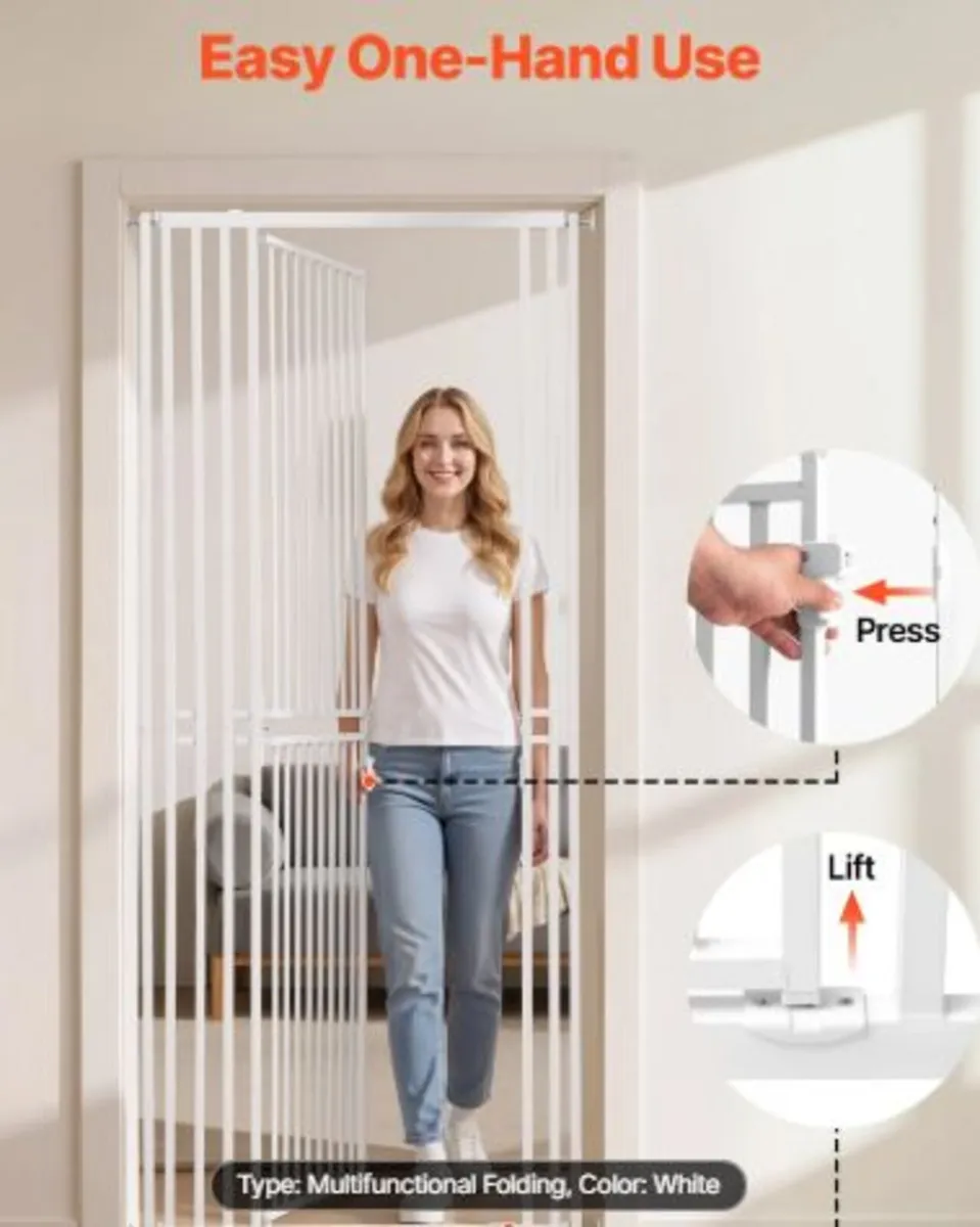 Extra Tall Pet Gate for Cats,700-860mm Adjustable - Image 2