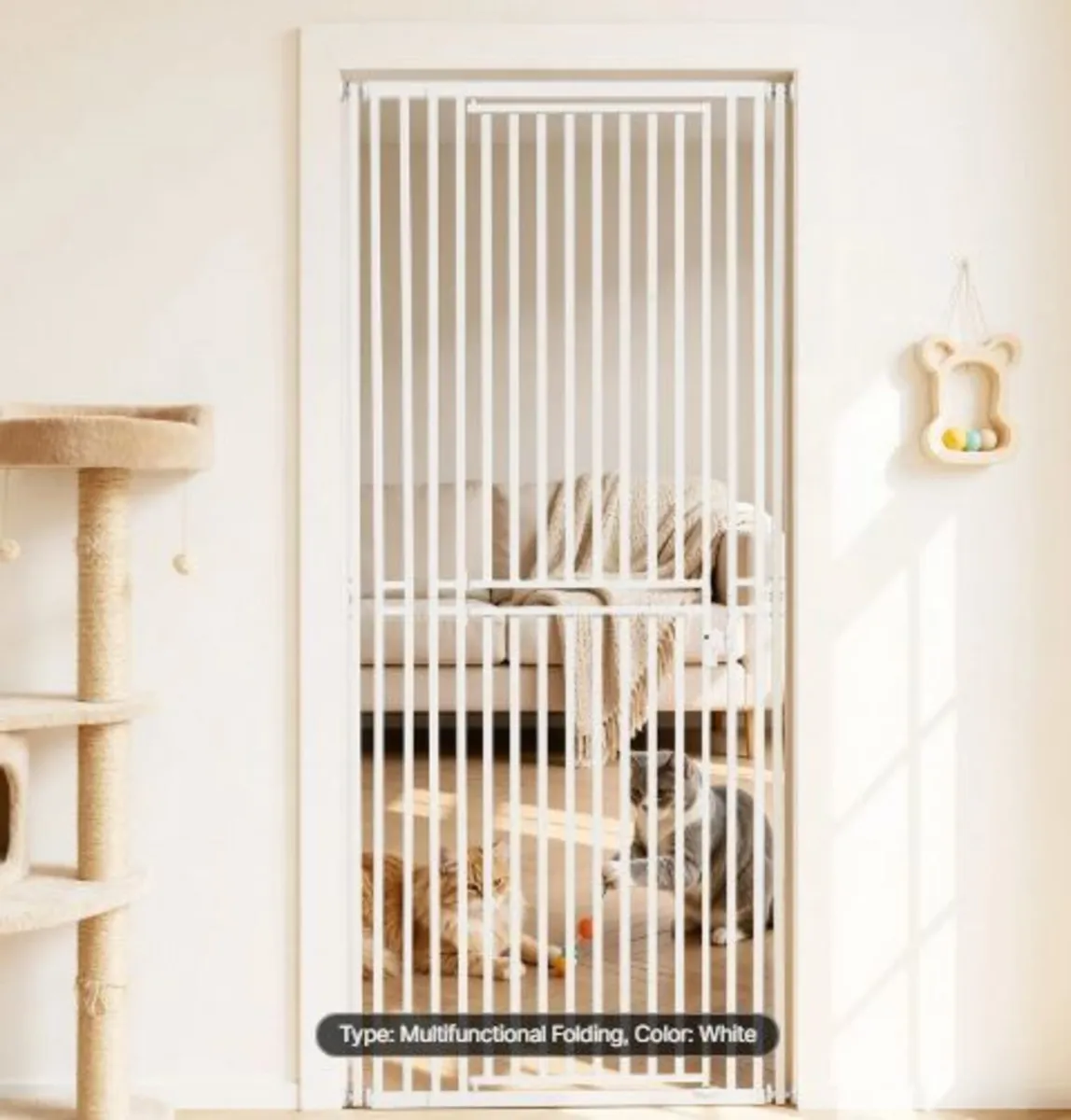 Extra Tall Pet Gate for Cats,700-860mm Adjustable - Image 3