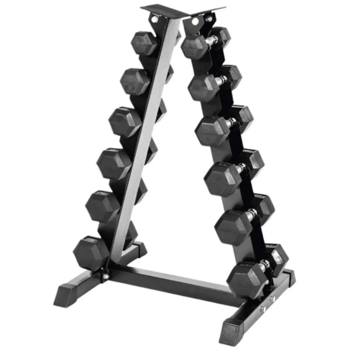 5kg to 17.5kg dumbbell set with rack