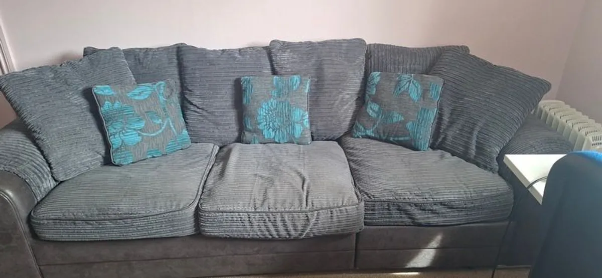Comfortable Grey Sofa & Swivel Chair Set - From Next - Image 2