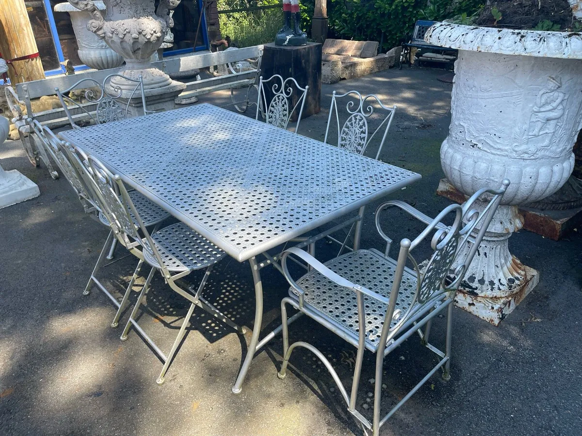 Metal garden table chairs - Image 2