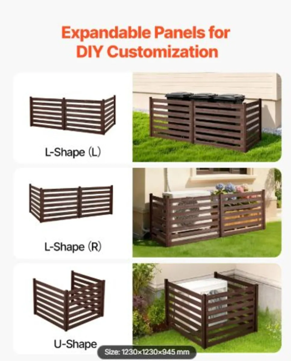 Wooden Privacy Fence,1230 x 945 mm Air Conditioner - Image 2