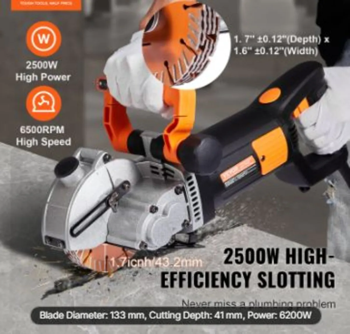 Electric Wall Chaser, Wall Groove Cutting Machine - Image 2