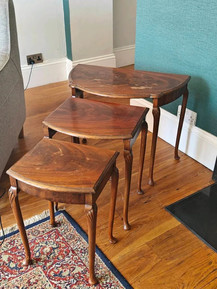 Vintage Nest of Three Mahogany Tables - Image 2