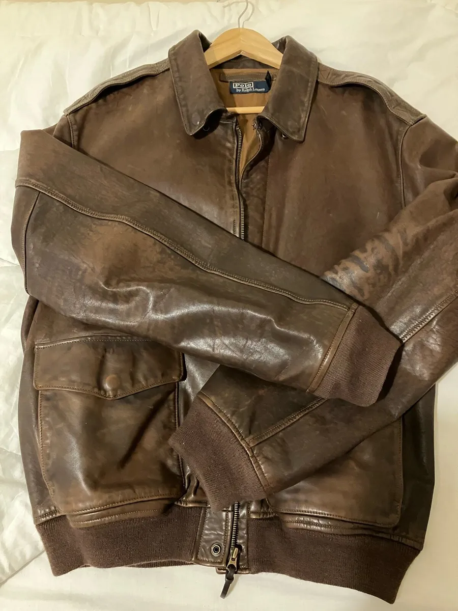 Ralph Lauren G1 Cowhide  Bomber Leather Jacket - Image 3