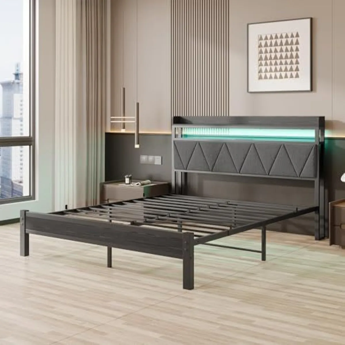 King Bed Frames with 5ft Upholstered Wooden Two-sh - Image 3