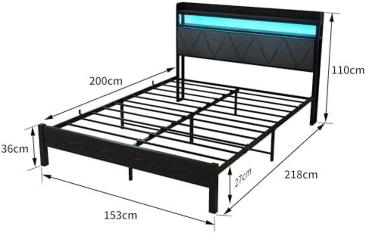 King Bed Frames with 5ft Upholstered Wooden Two-sh - Image 2
