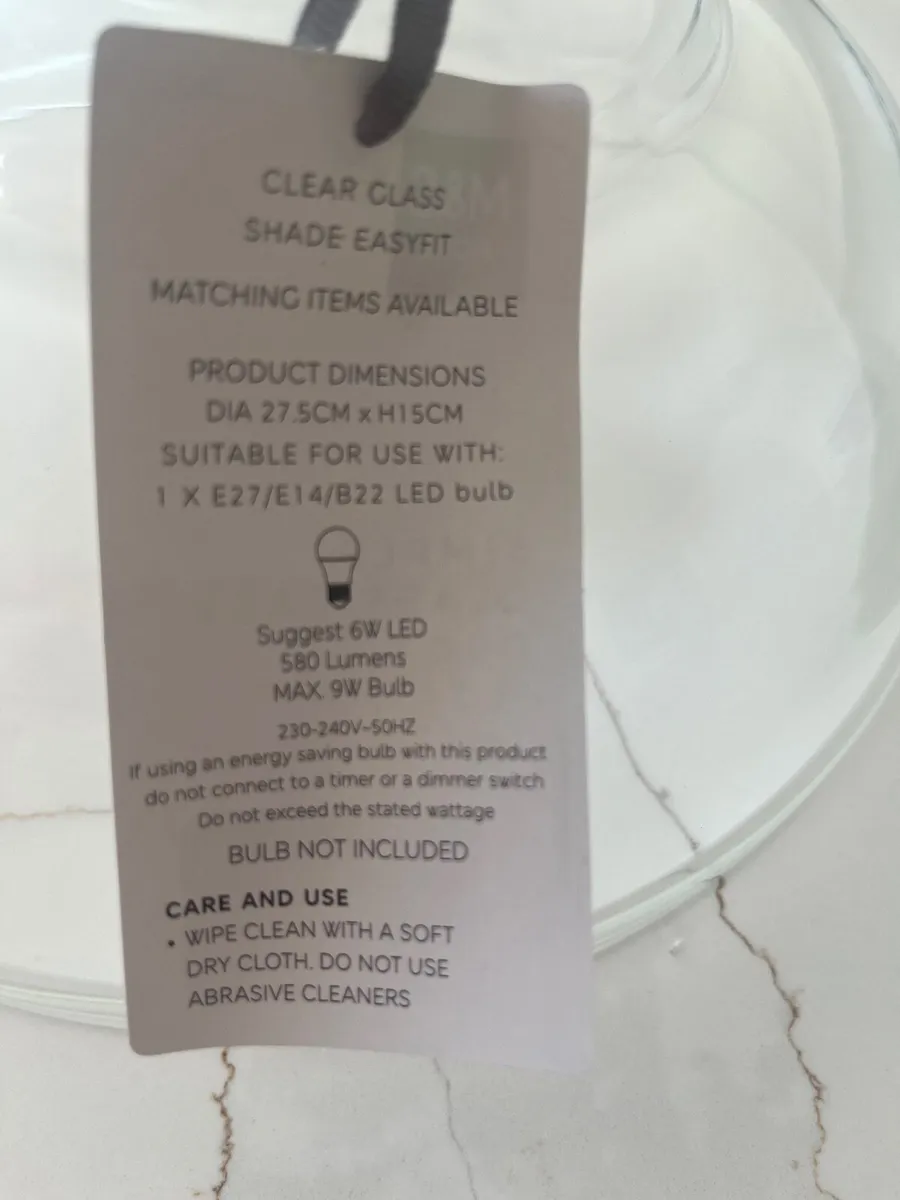 Light shade clear x 3 for over island - Image 2