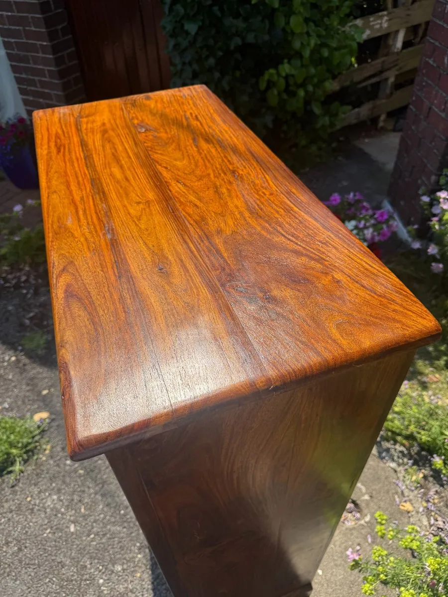 Stunning Solid Sheesham Wood Wine Rack Cabinet – I - Image 4