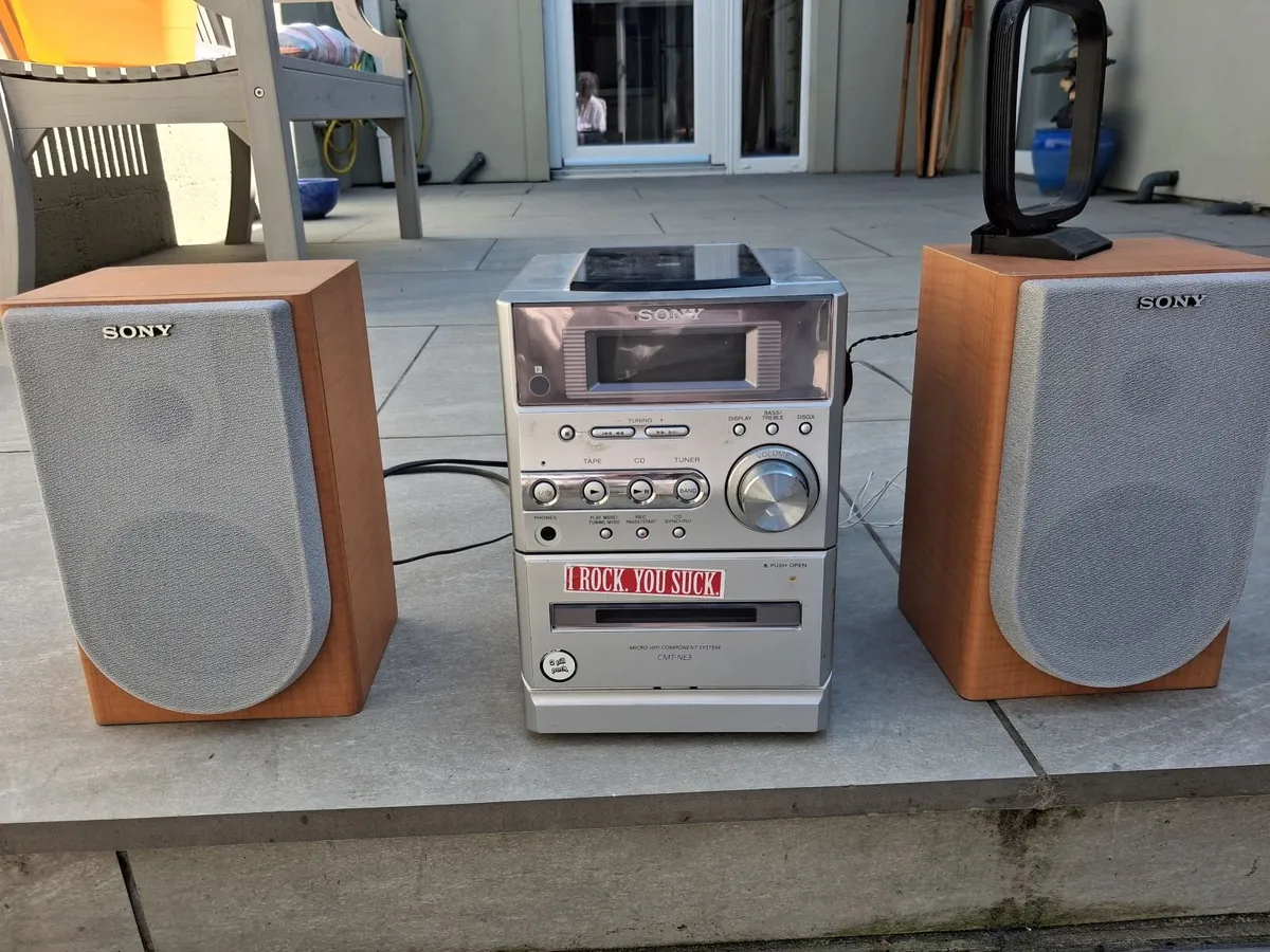 Sony CD Cassette Radio System with speakers - Image 1