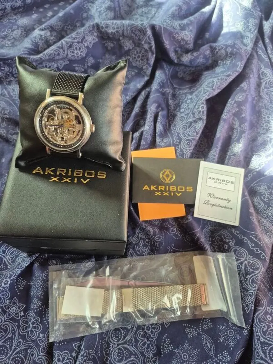 Akribos XXIV Skeleton watch for men - Image 1