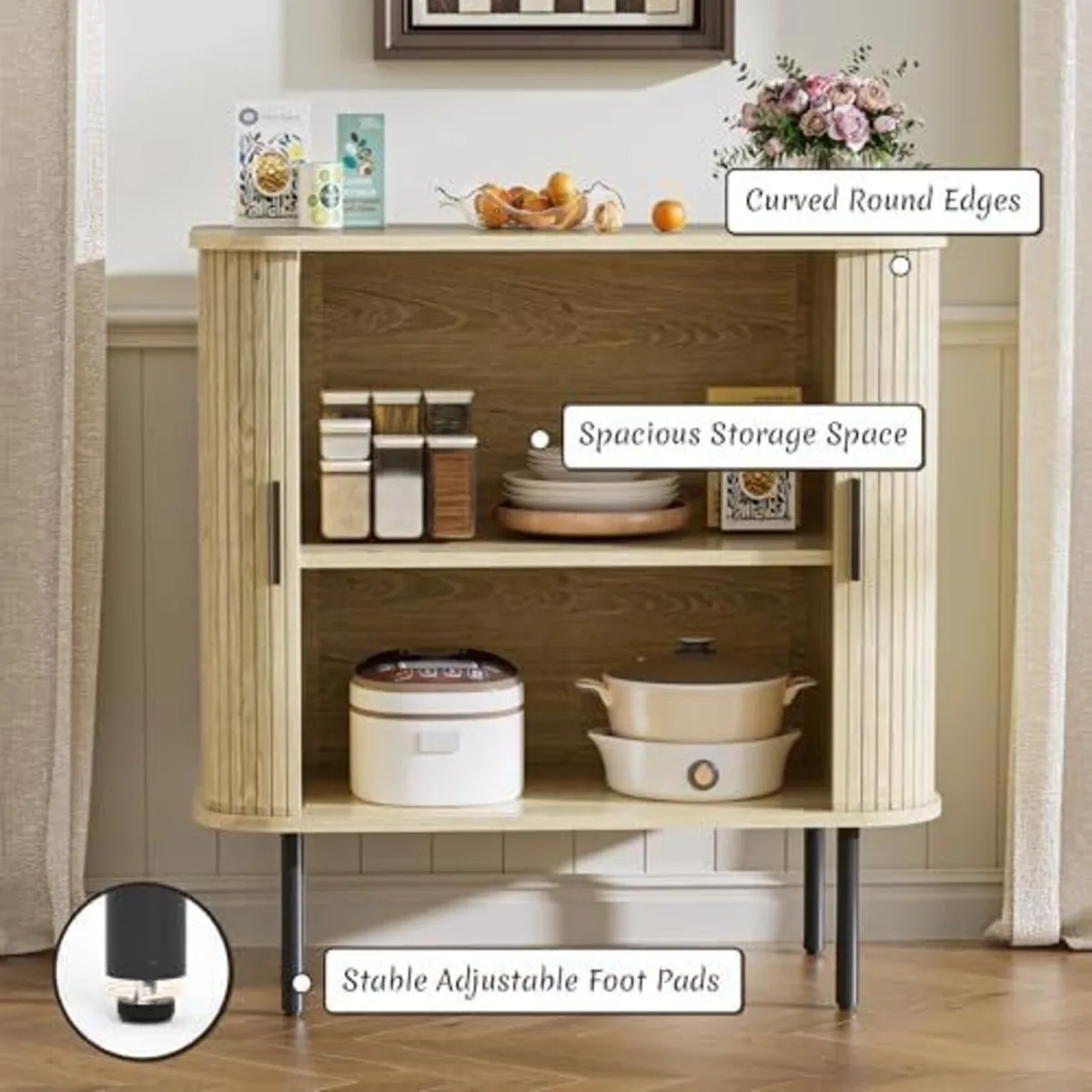 Buffet Storage Cabinet for Living Room, Kitchen Cu - Image 3