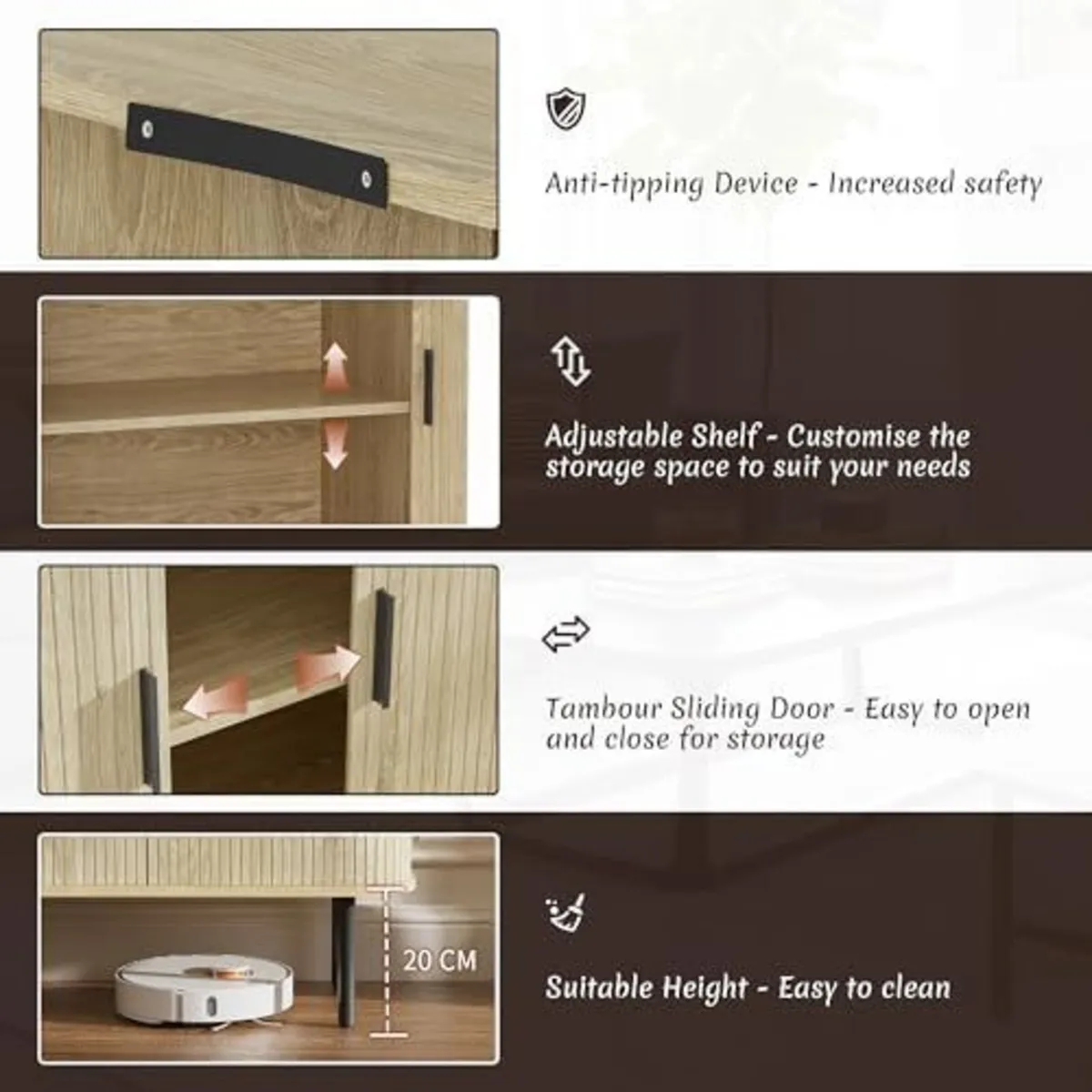 Buffet Storage Cabinet for Living Room, Kitchen Cu - Image 4