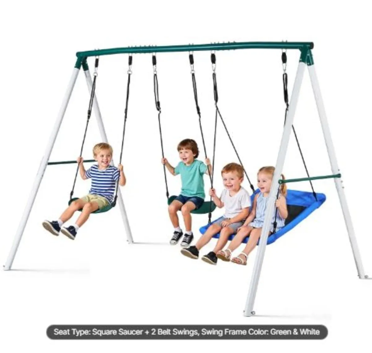 R Swing Set for Backyard, 110 x 80 cm Swing Seat - Image 2