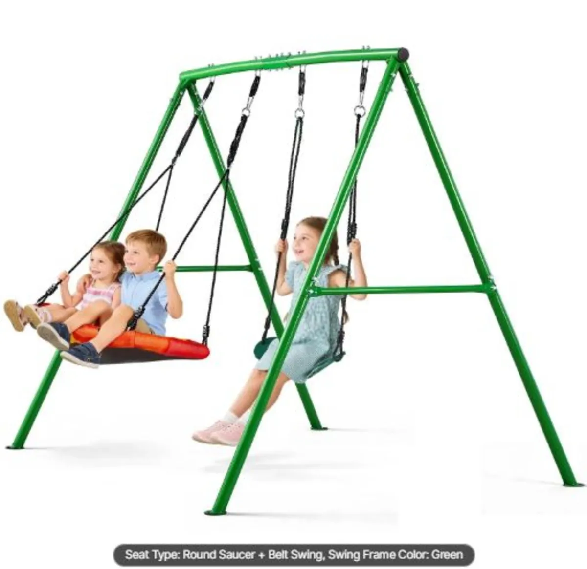 Swing Set for Backyard, 80 cm Saucer Swing Seat - Image 1