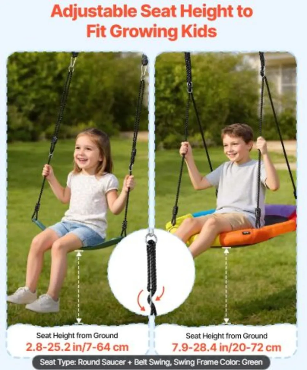Swing Set for Backyard, 80 cm Saucer Swing Seat - Image 3