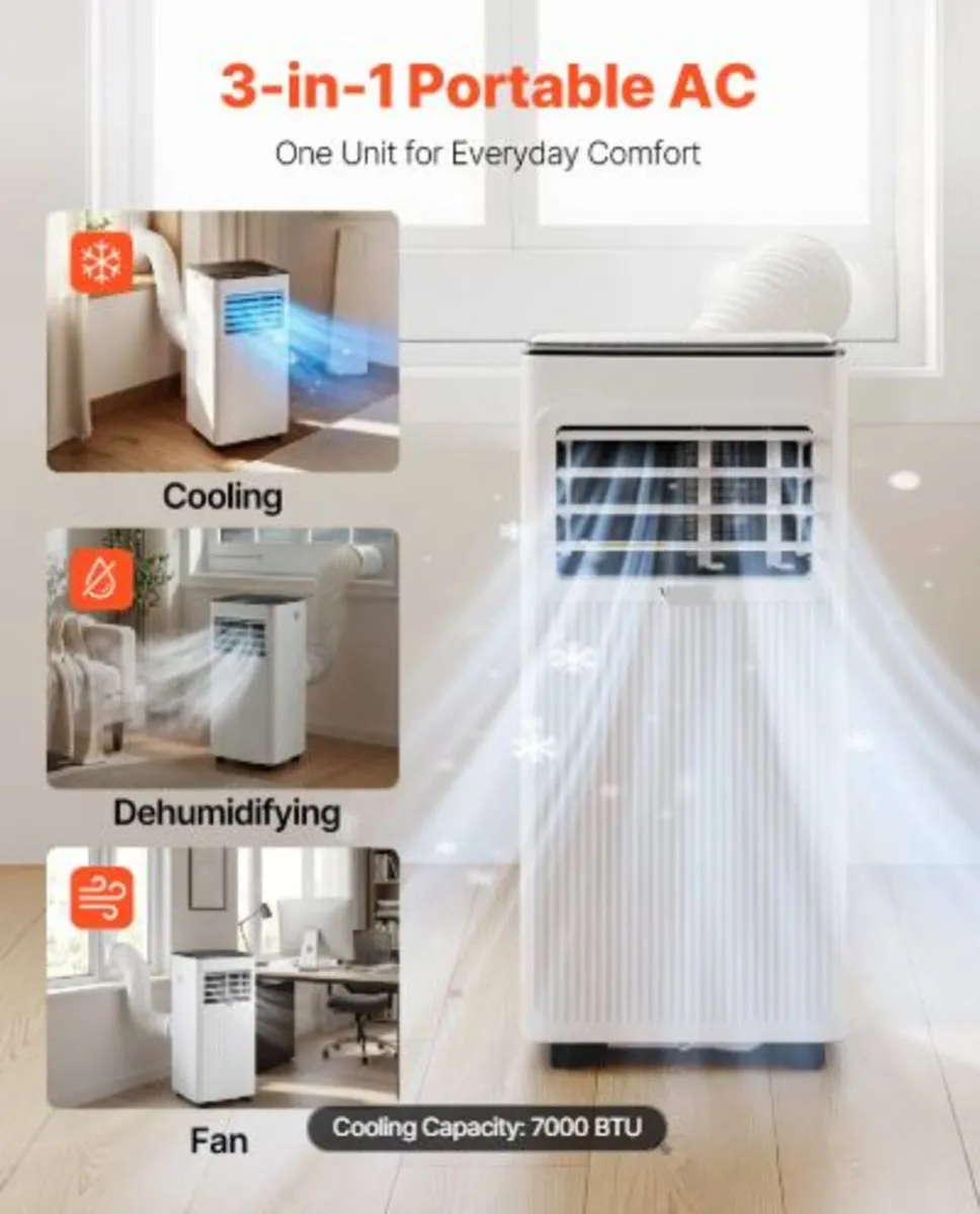 Portable Air Conditioner,7000 BTU 2kW 3-in-1 Stand - Image 2