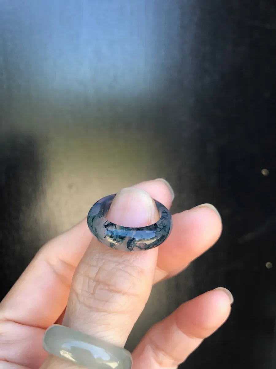 Natural Moss Agate Ring (17mm) - Image 1