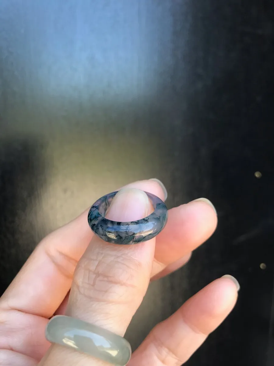 Natural Moss Agate Ring (17mm) - Image 2