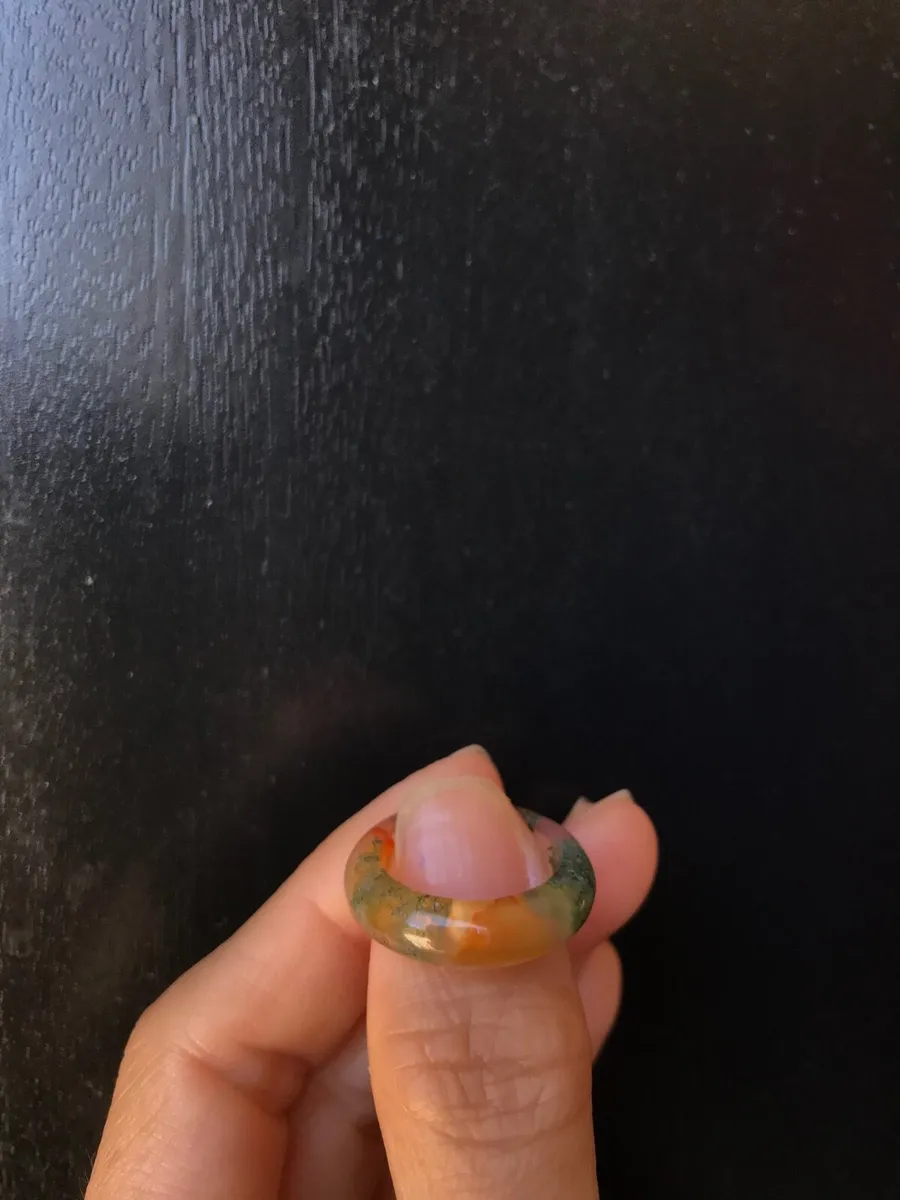 Natural Moss Agate Ring (18mm) - Image 3