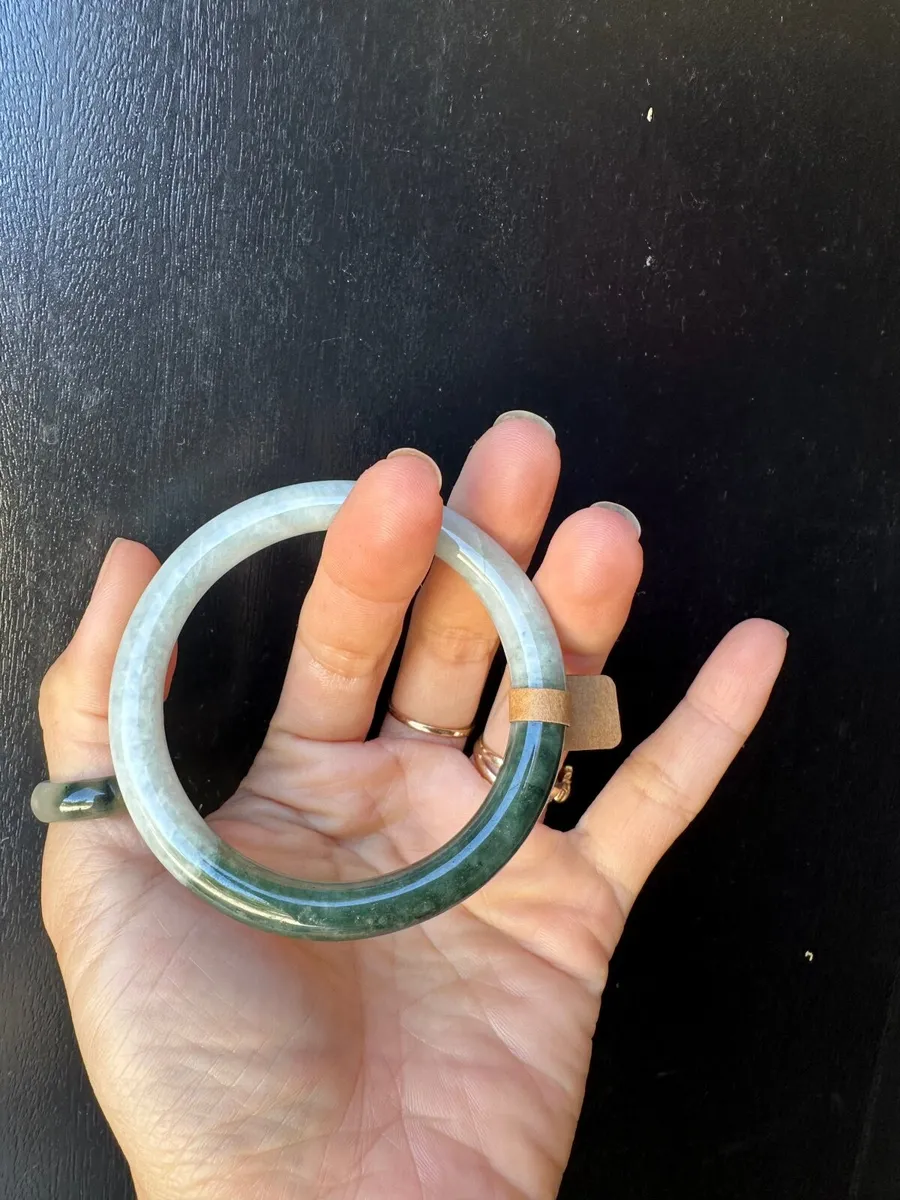 Certified Grade A Burma Jadeite Jade Bangle - Image 2