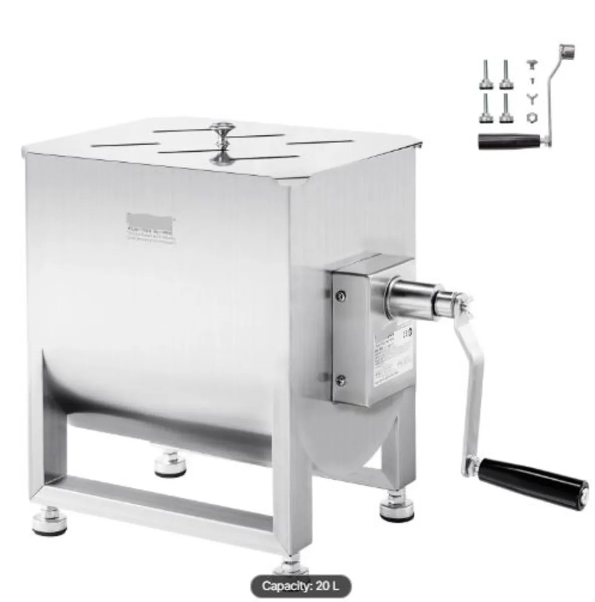 Manual Meat Mixer, 30L Fixed Tank Meat Processing - Image 1