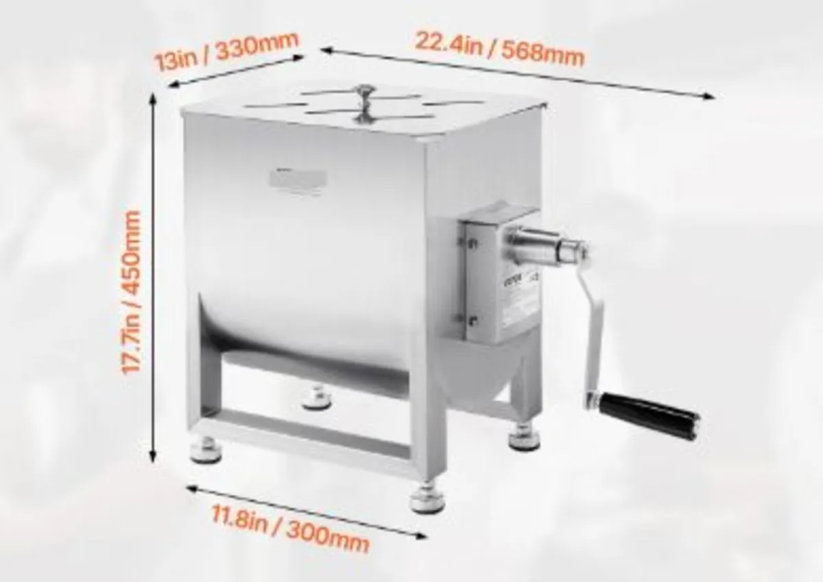 Manual Meat Mixer, 30L Fixed Tank Meat Processing - Image 3