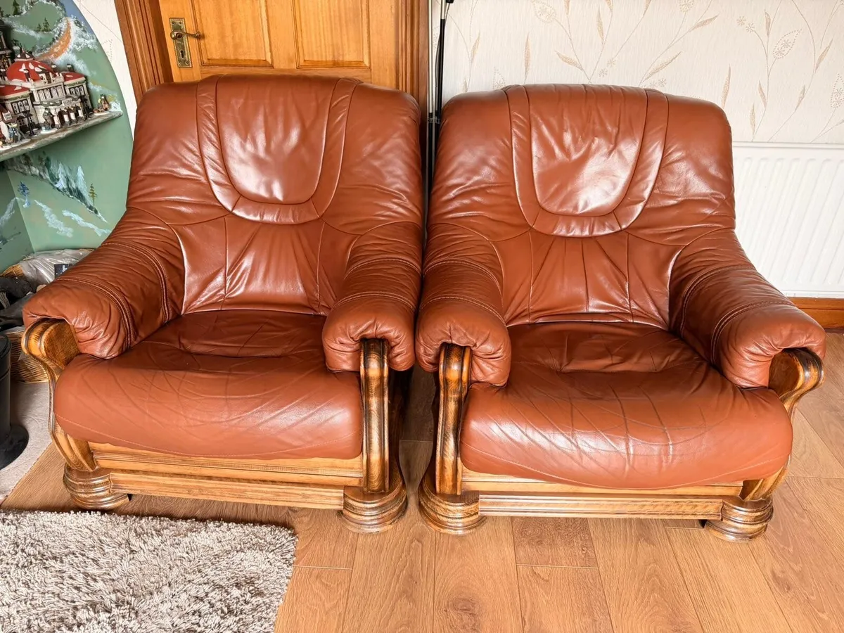 Leather & Wooden Home Furniture - Image 1