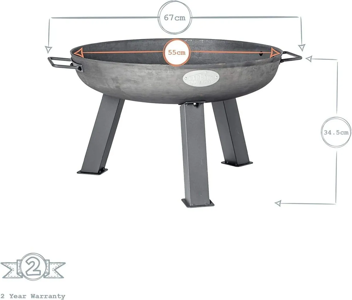 Garden Fire Pit Burner in Raw Iron - Image 4