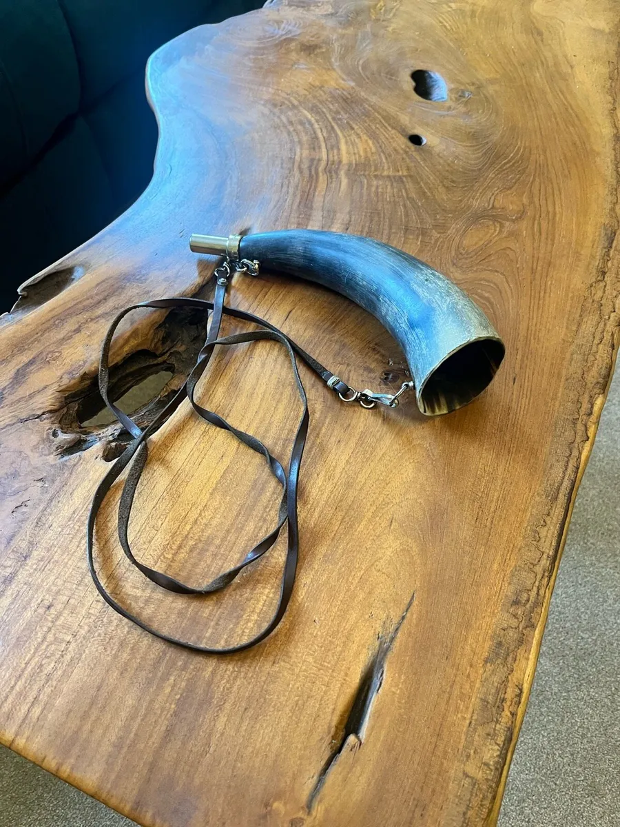 Vintage Elless France Cowhorn Hunting Horn - Image 1