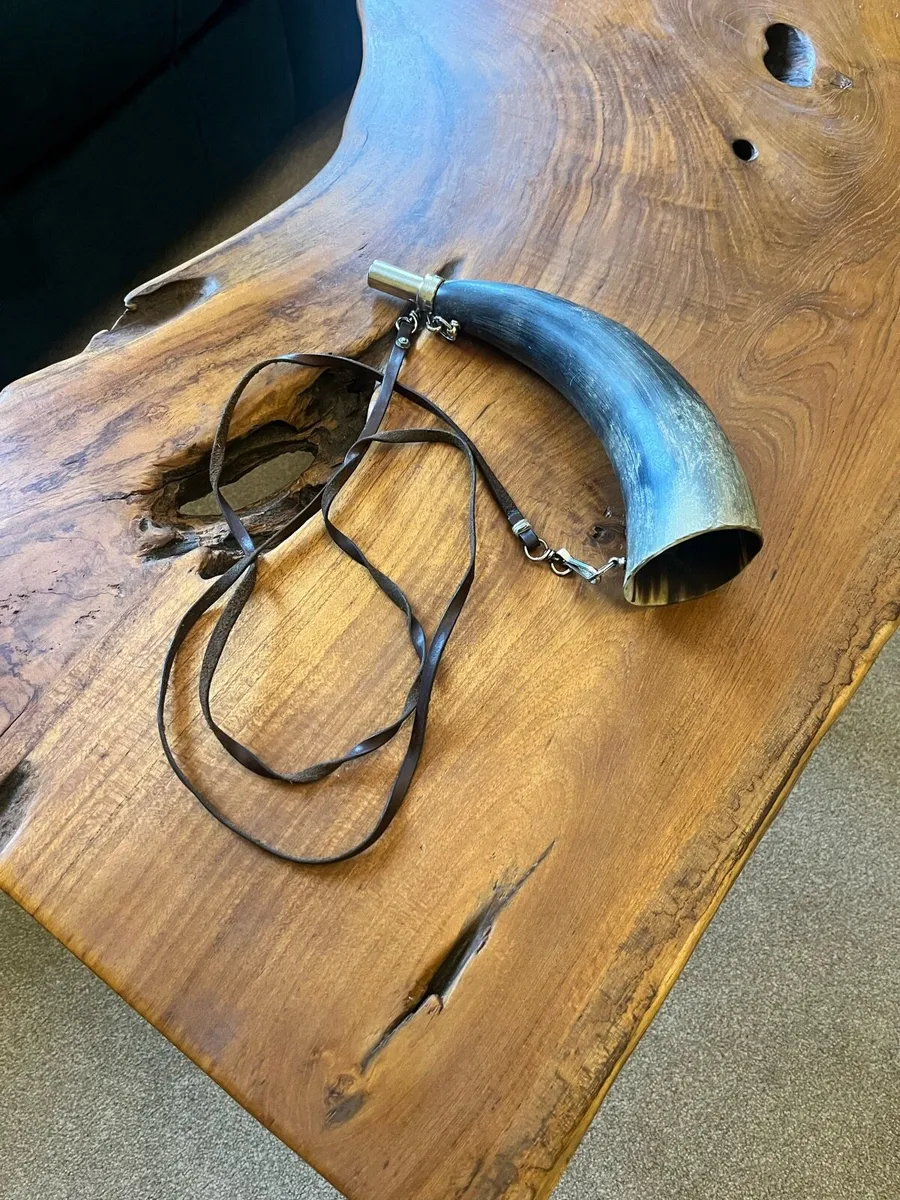 Vintage Elless France Cowhorn Hunting Horn - Image 2