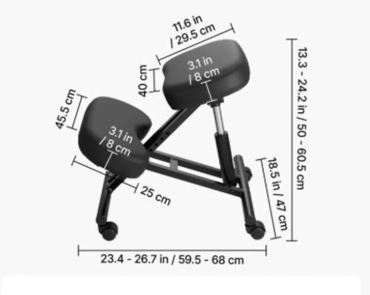 Ergonomic Kneeling Chair with Wheels, Mobile - Image 2