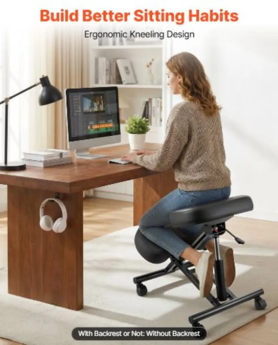 Ergonomic Kneeling Chair with Wheels, Mobile - Image 3