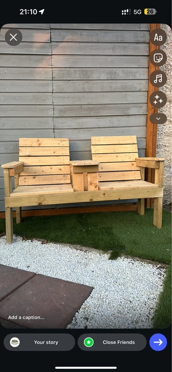 Handmade garden bench - Image 4