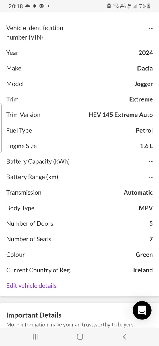 DACIA JOGGER HEV 145 EXTREME AUTOMATIC 2024 - Image 4