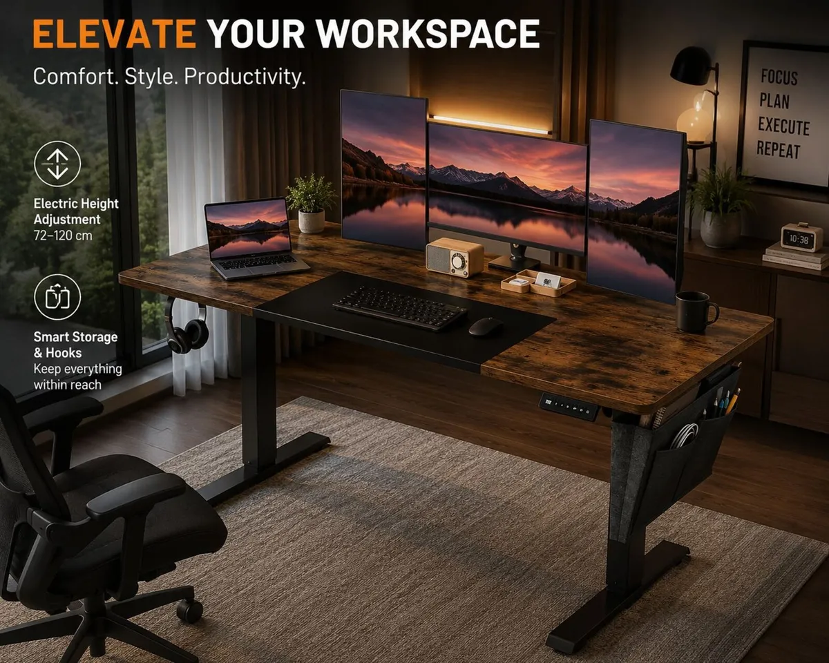 Height-adjustable electric desk 140CM - Image 3