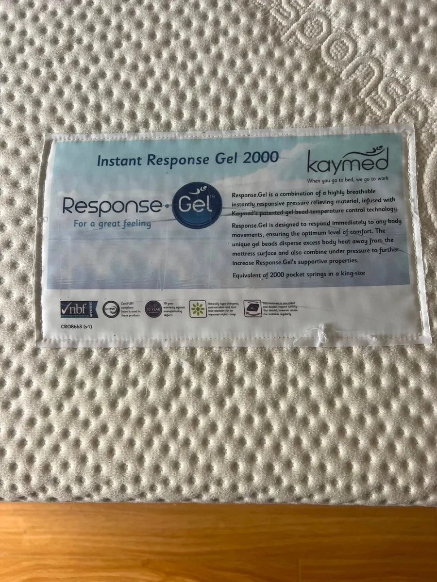 Kaymed King Size Response Gel 2000 Bed – Excellent - Image 2