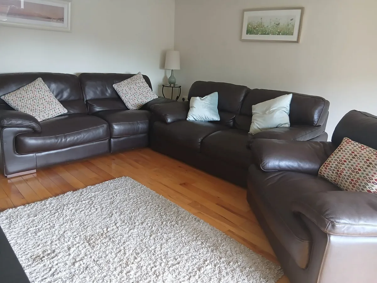 Brown leather suite