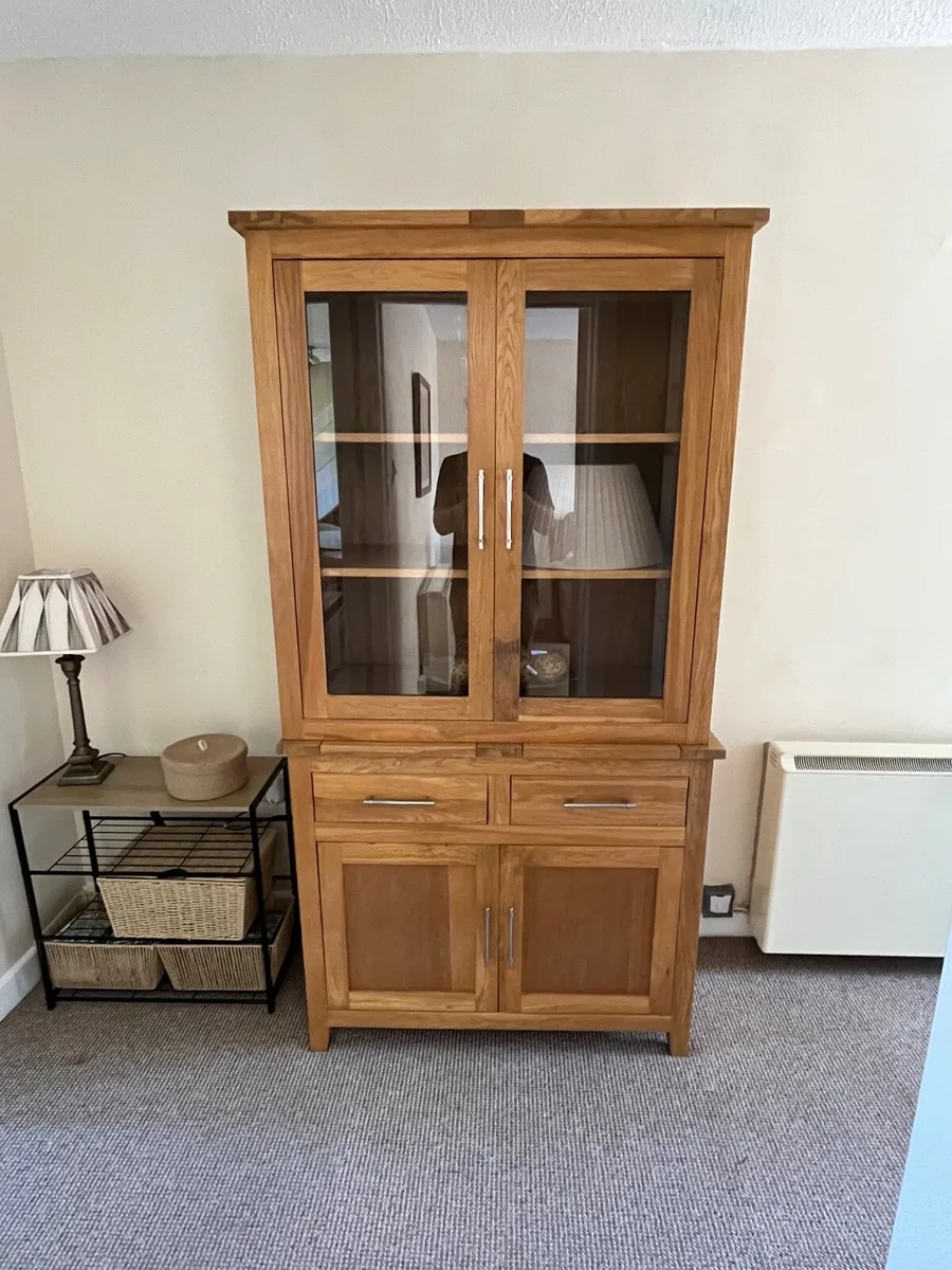 Solid Oak Display Cabinet - Image 1