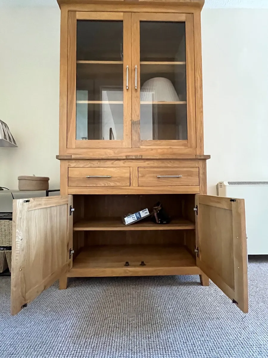 Solid Oak Display Cabinet - Image 2