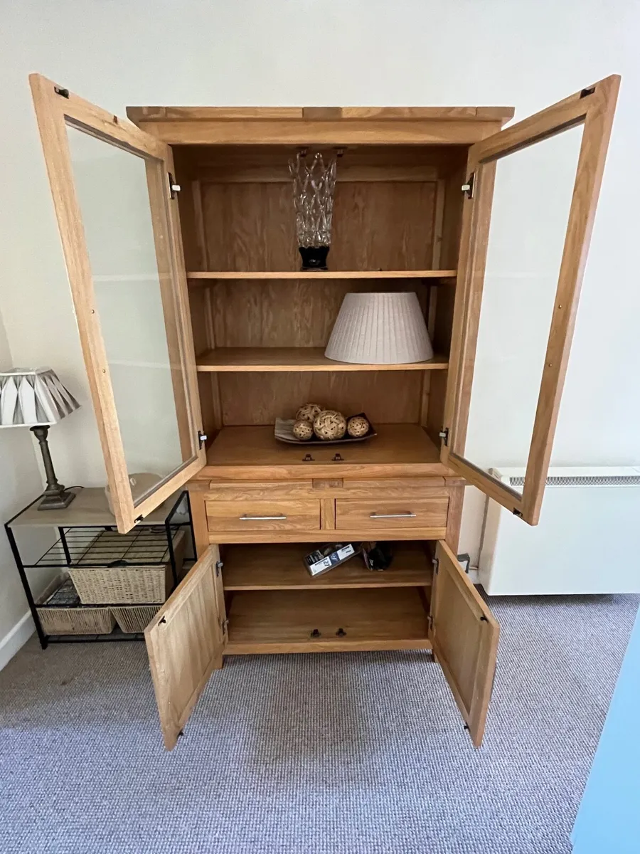 Solid Oak Display Cabinet - Image 3