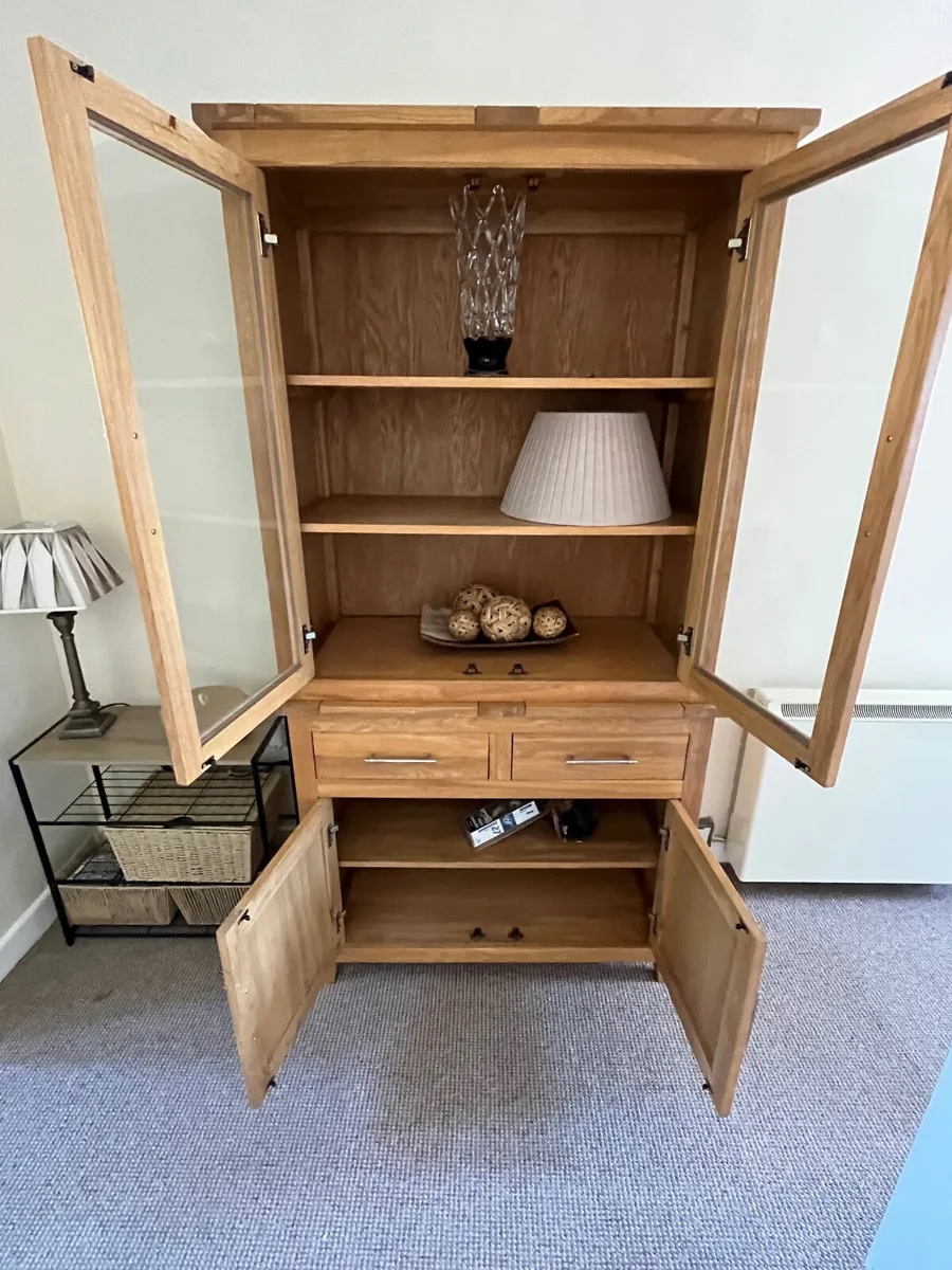 Solid Oak Display Cabinet - Image 4