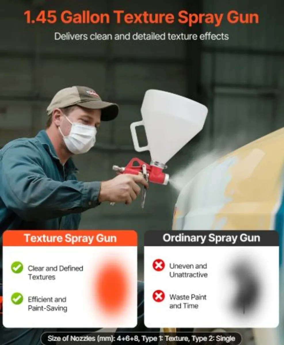 Air Texture Spray Gun, 4.5L Air Hopper Spray Gun, - Image 4