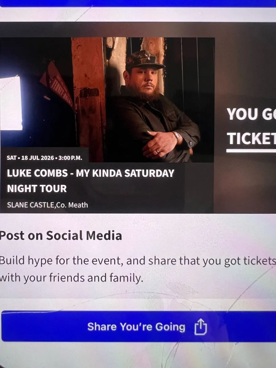 2 Luke combs tickets Saturday 18th July