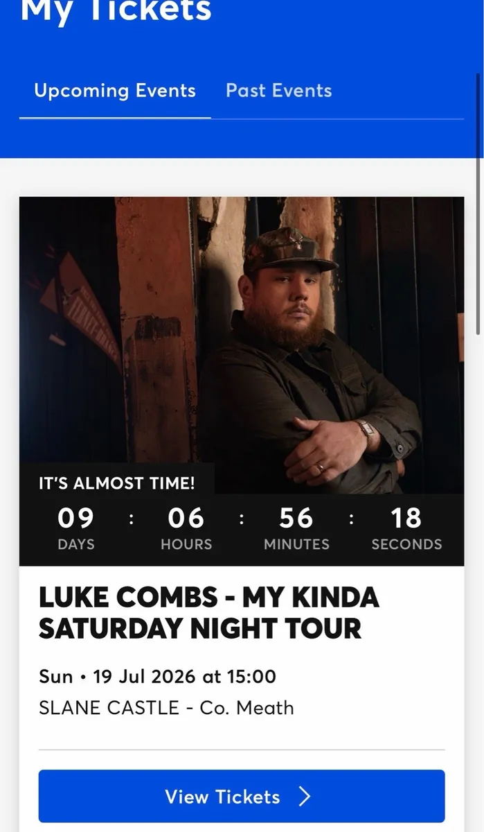 Standing Luke Combs Tickets - Slane  Sunday 19th
