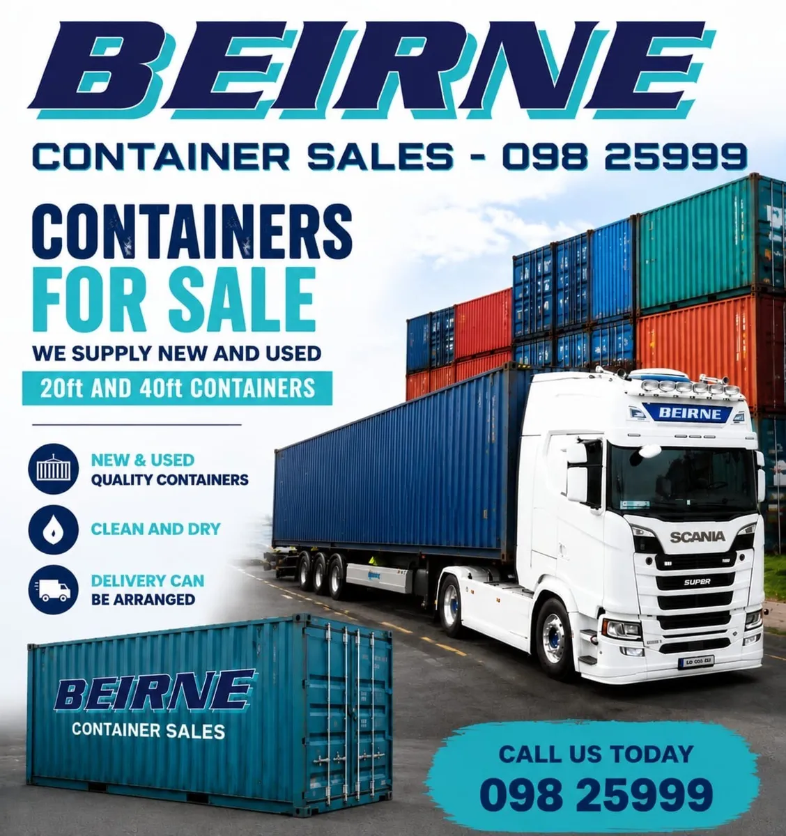 New 20ft container (One trip) - Dark Green - Image 1