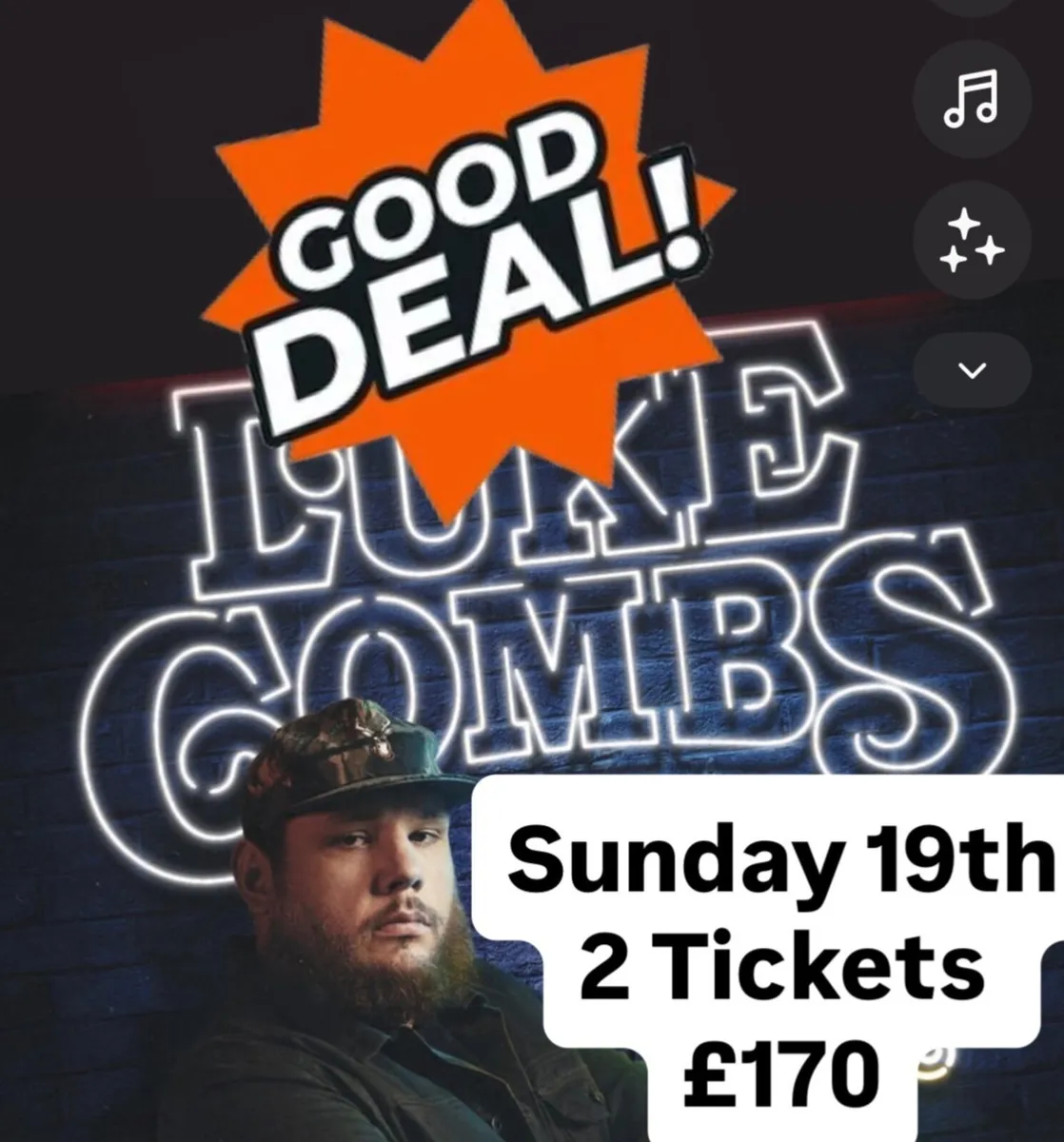 Luke Combs Sunday 19th x 2