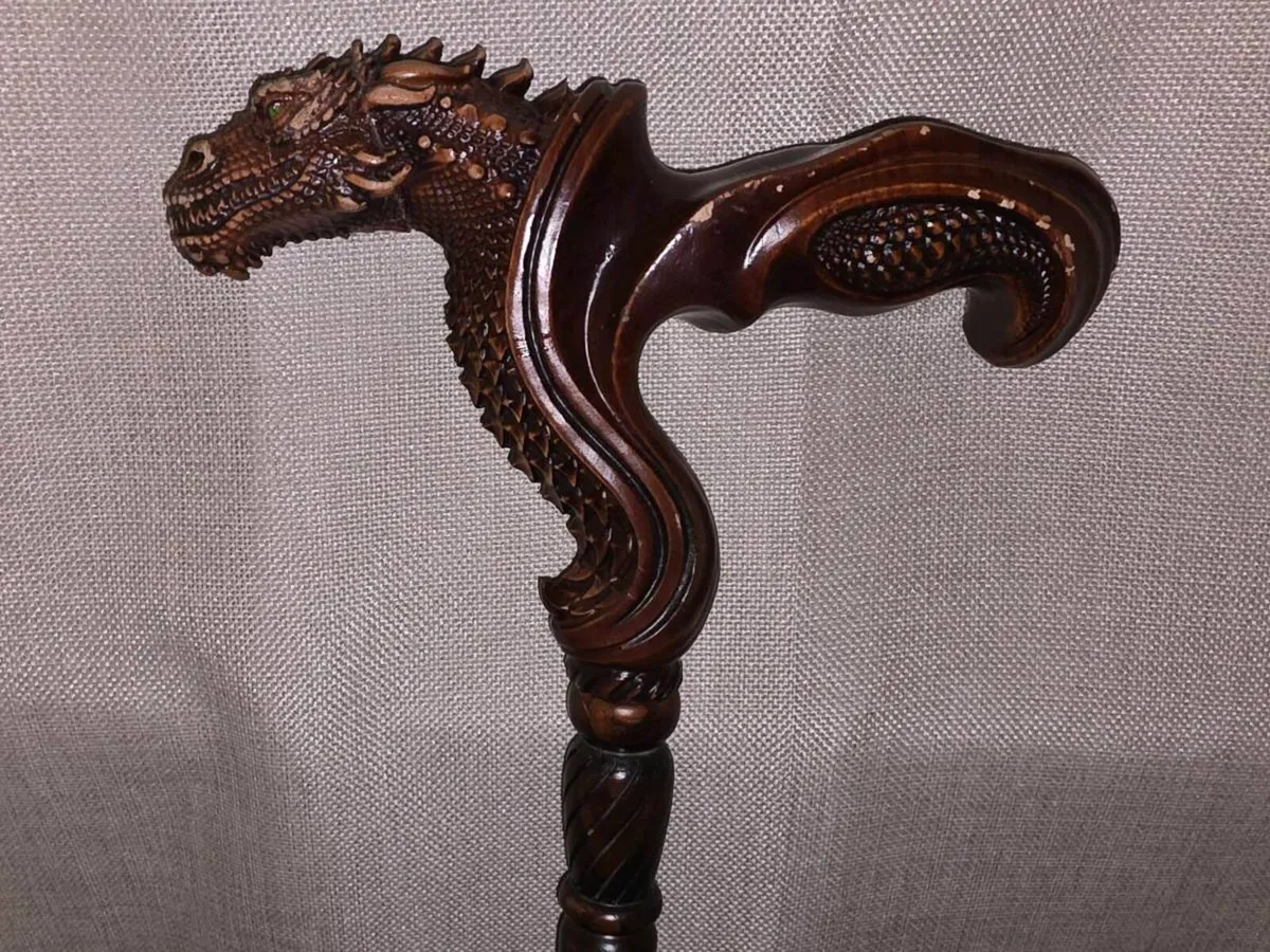 RARE HUGE DRAGON BIRCHWOOD, 28"Long THICK Cane ! - Image 4